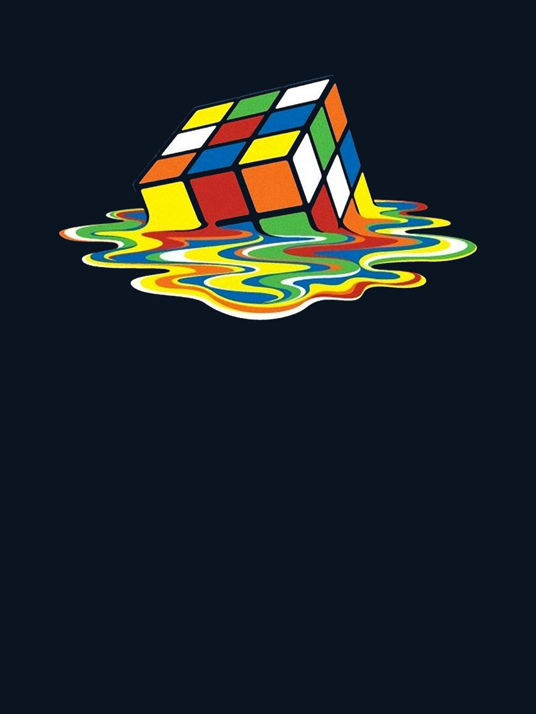 Melting Rubiks - Womens T-Shirt Navy Blue XXL