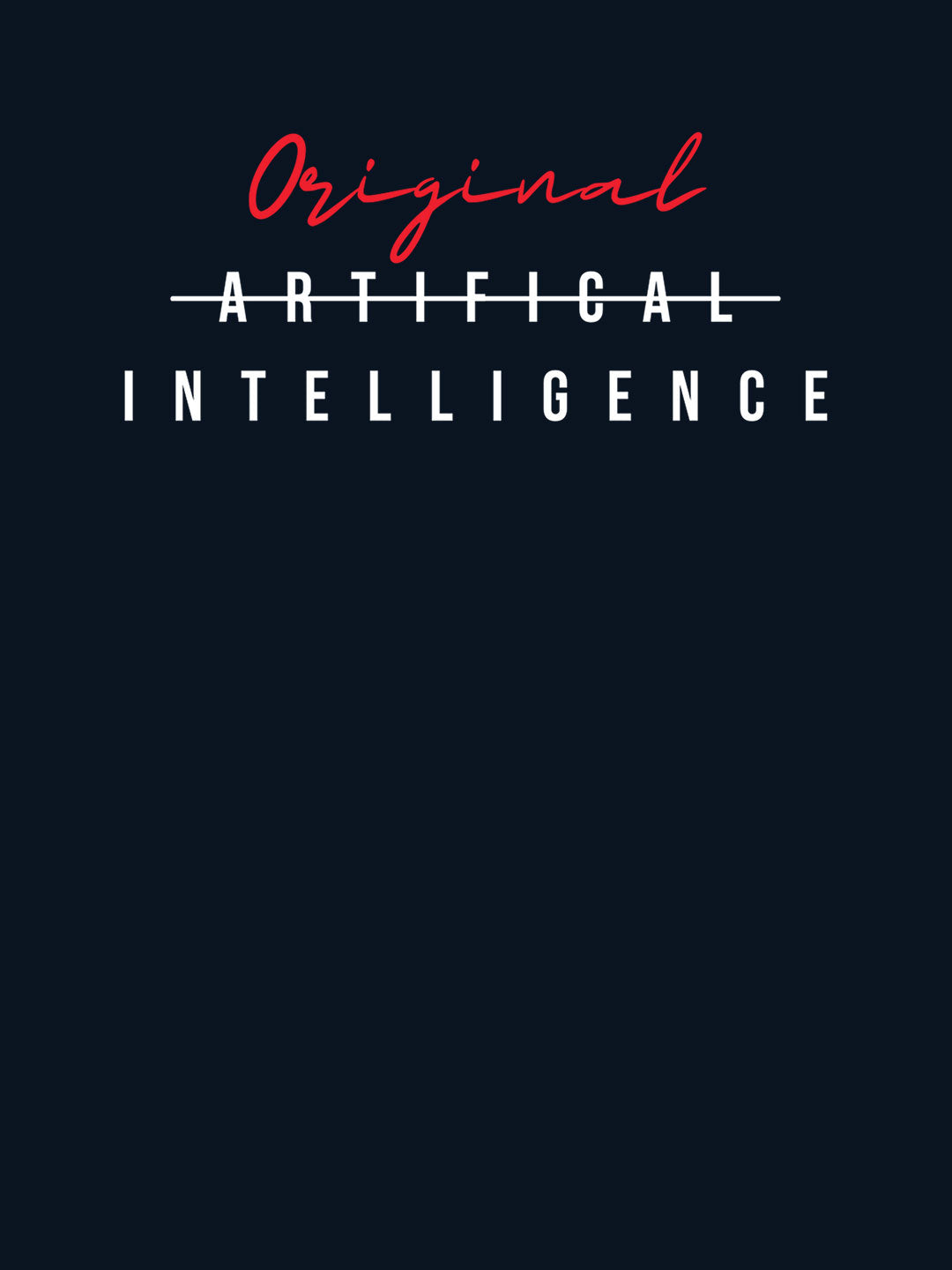 Original Intelligence - Womens T-Shirt Navy Blue Large