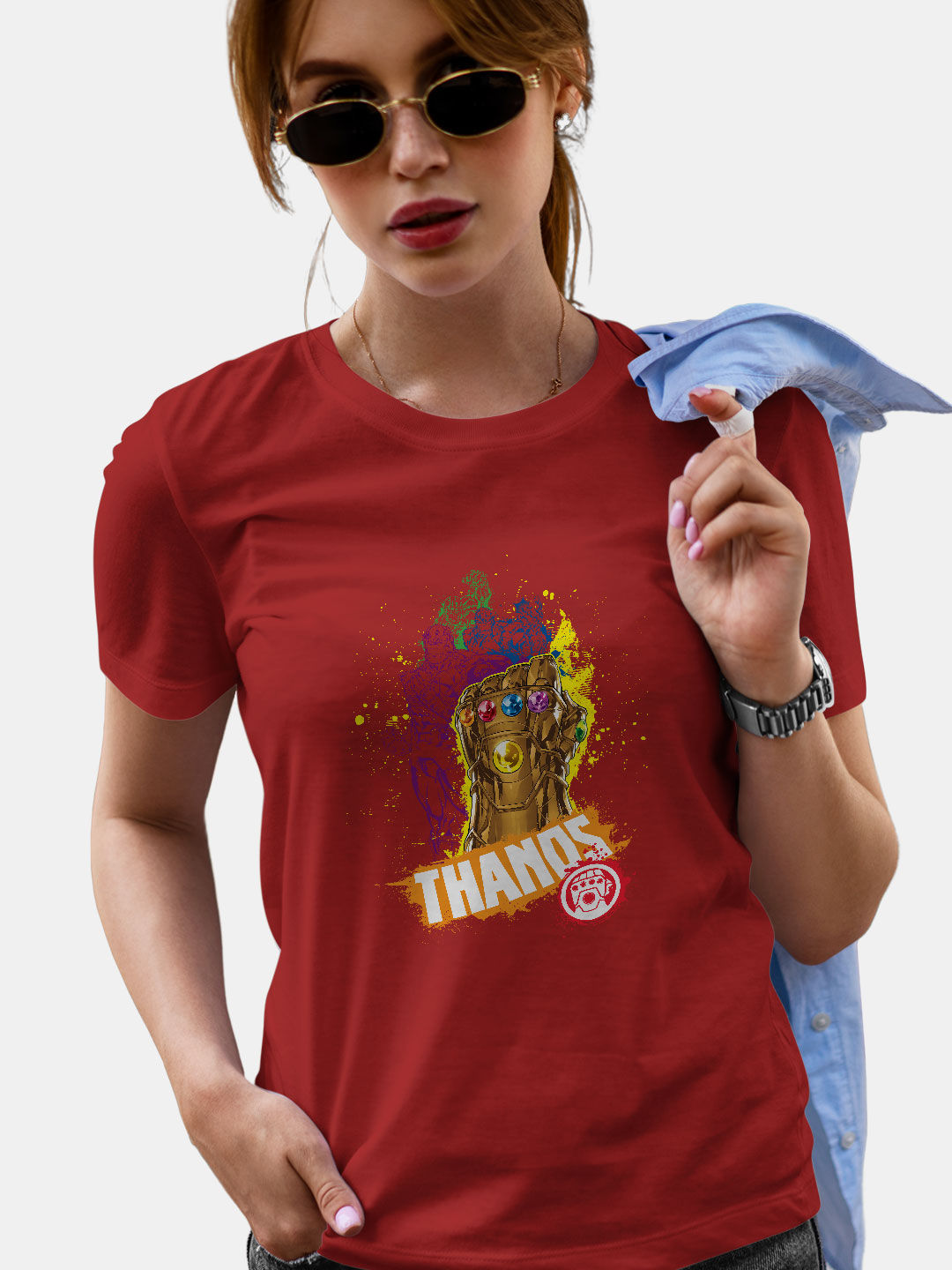 CMYK Thanos - Womens T-Shirt Red Large