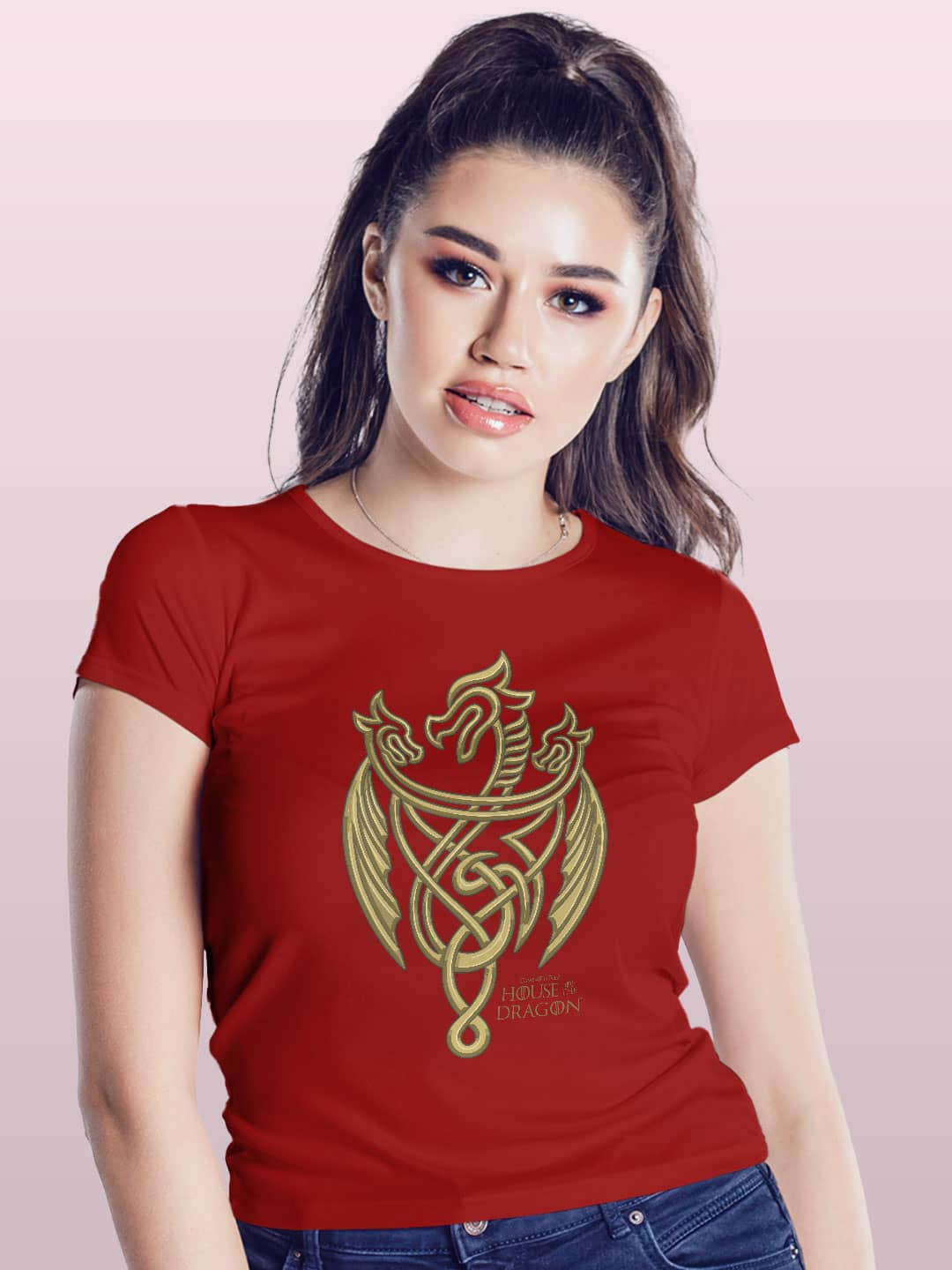 goldenfiligreedragoncrest-womenst-shirt-red-small