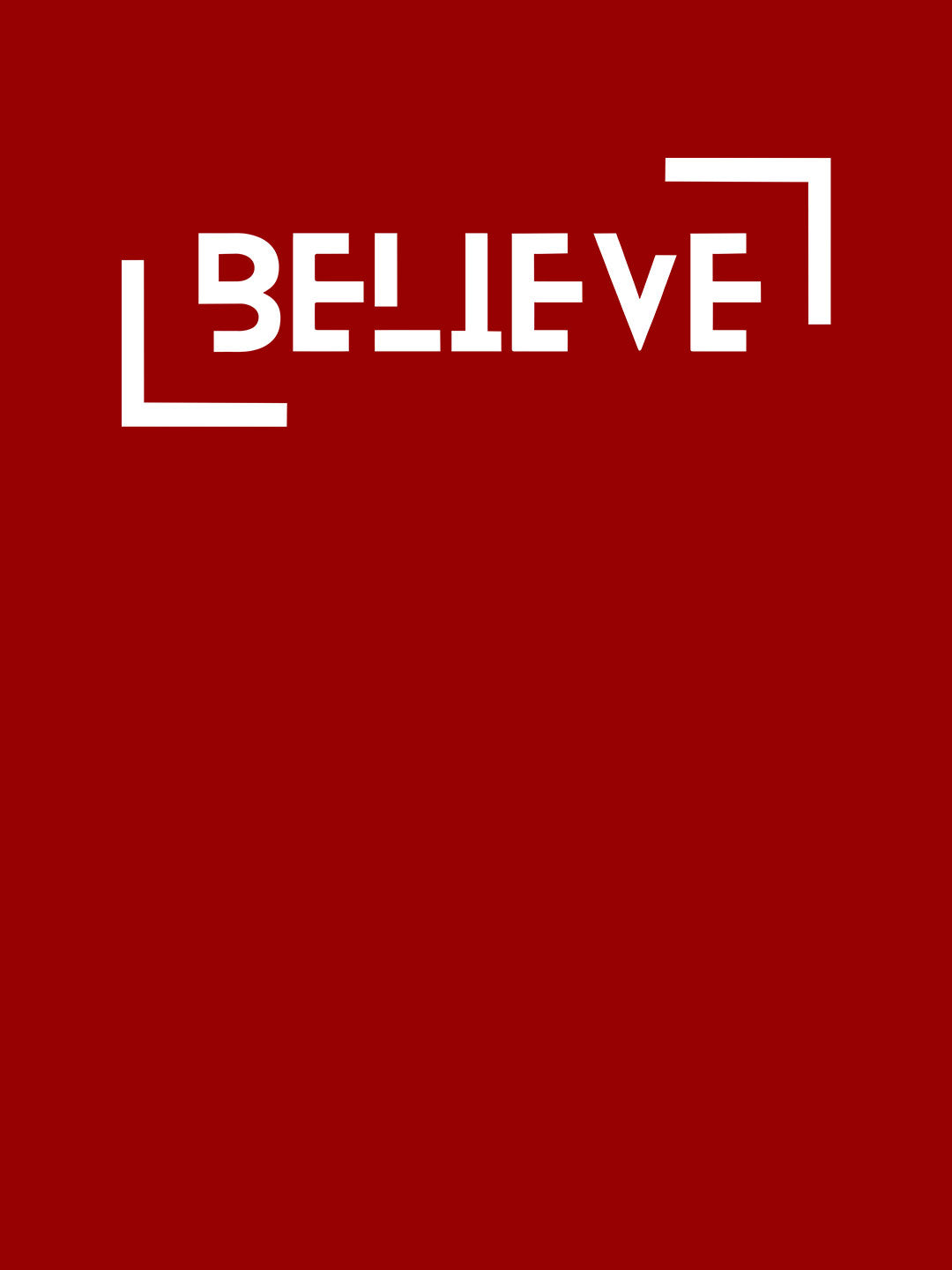 Believe - Womens T-Shirt - Regular Fit - Red - Medium
