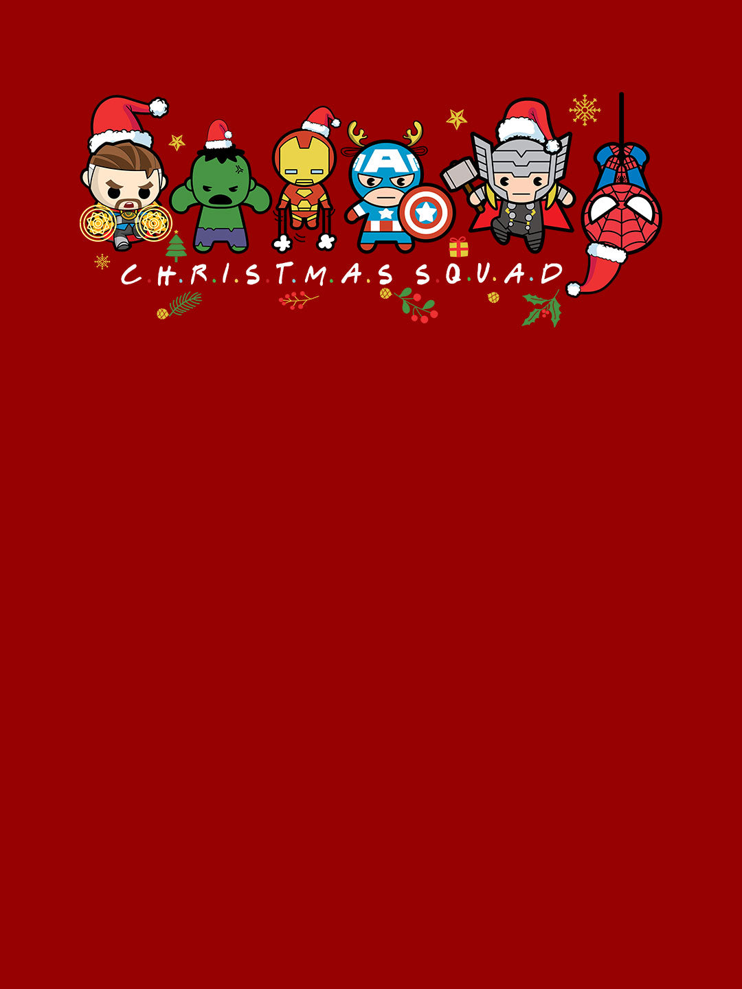 Christmas Squad Marvel - Womens T-Shirt Red XXL