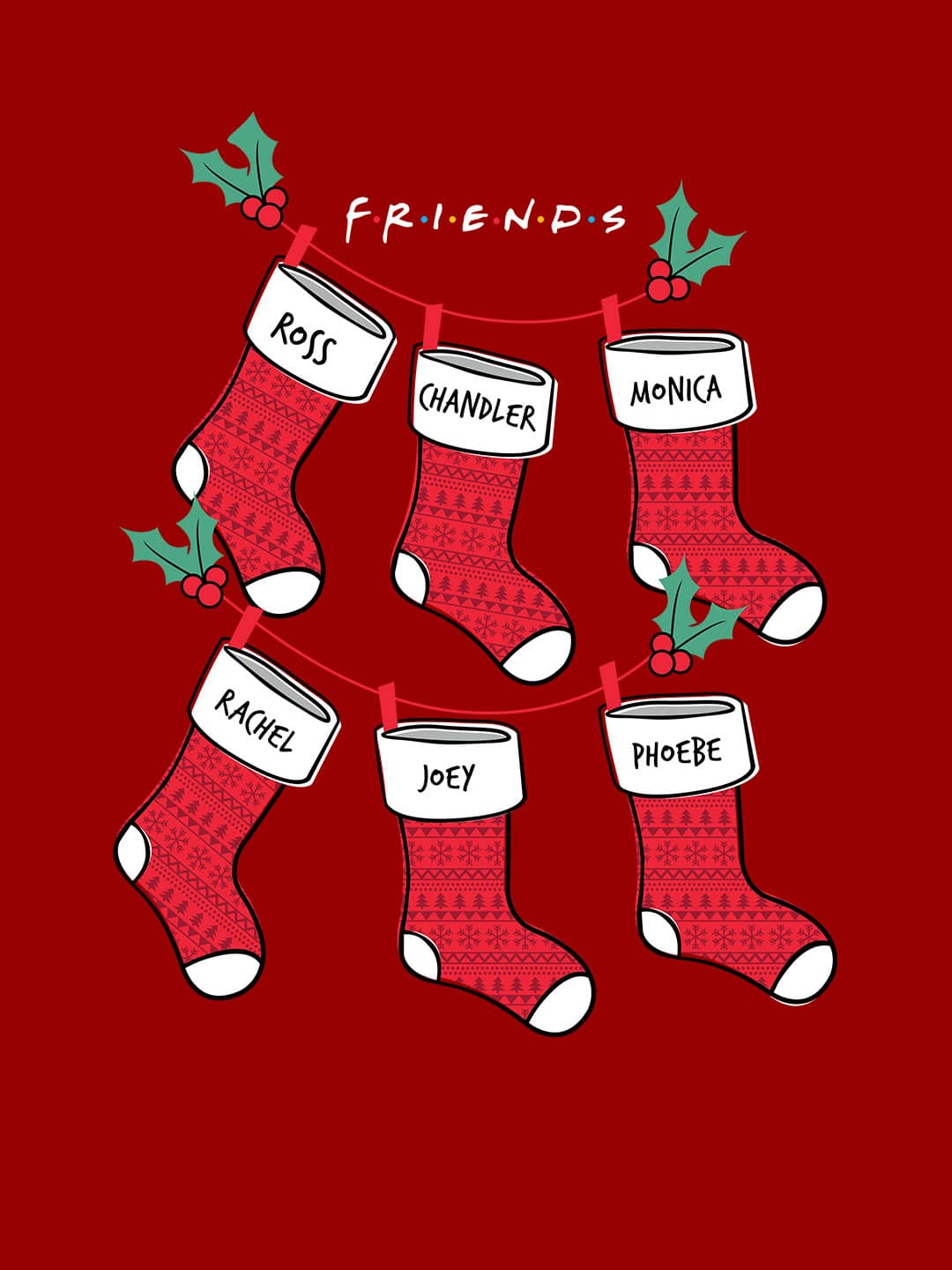 Friends Socks - Womens T-Shirt Red Medium