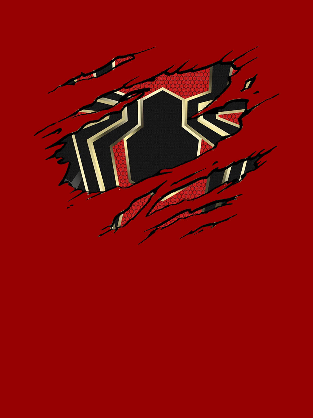 Ripped Spider Man - Womens T-Shirt Red XL