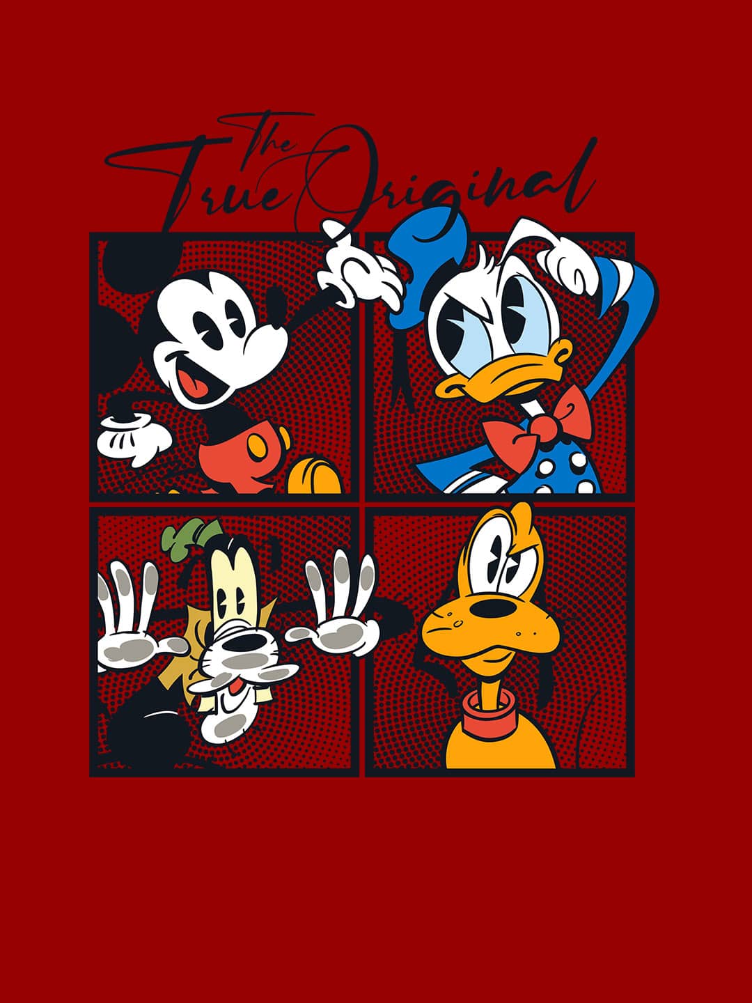 The True Mickey Friends - Womens T-Shirt Red Large