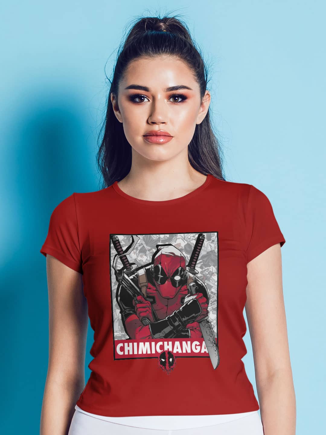 Deadpool Likes Chimichanga - Womens T-Shirt Red Large