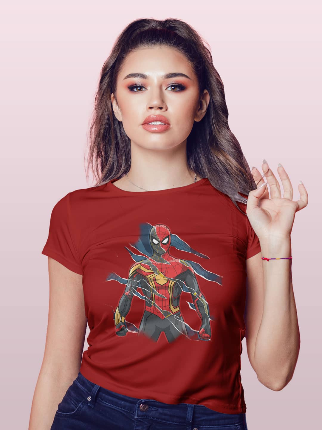 All 3 Spidey - Womens T-Shirt Red XXL