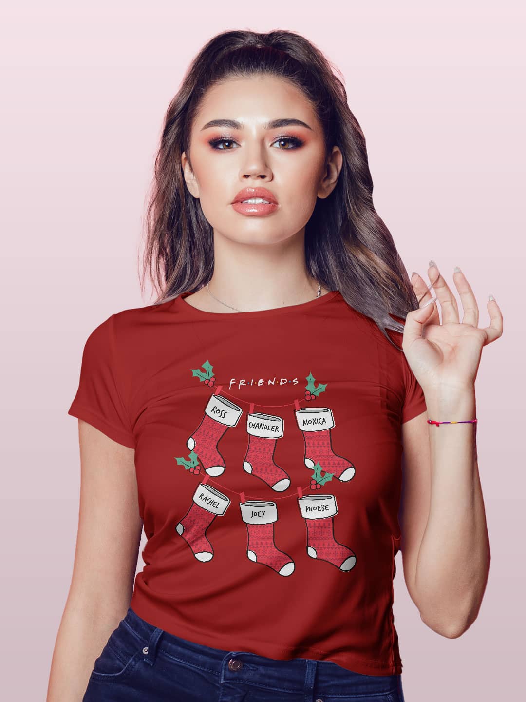 Friends Socks - Womens T-Shirt Red Medium