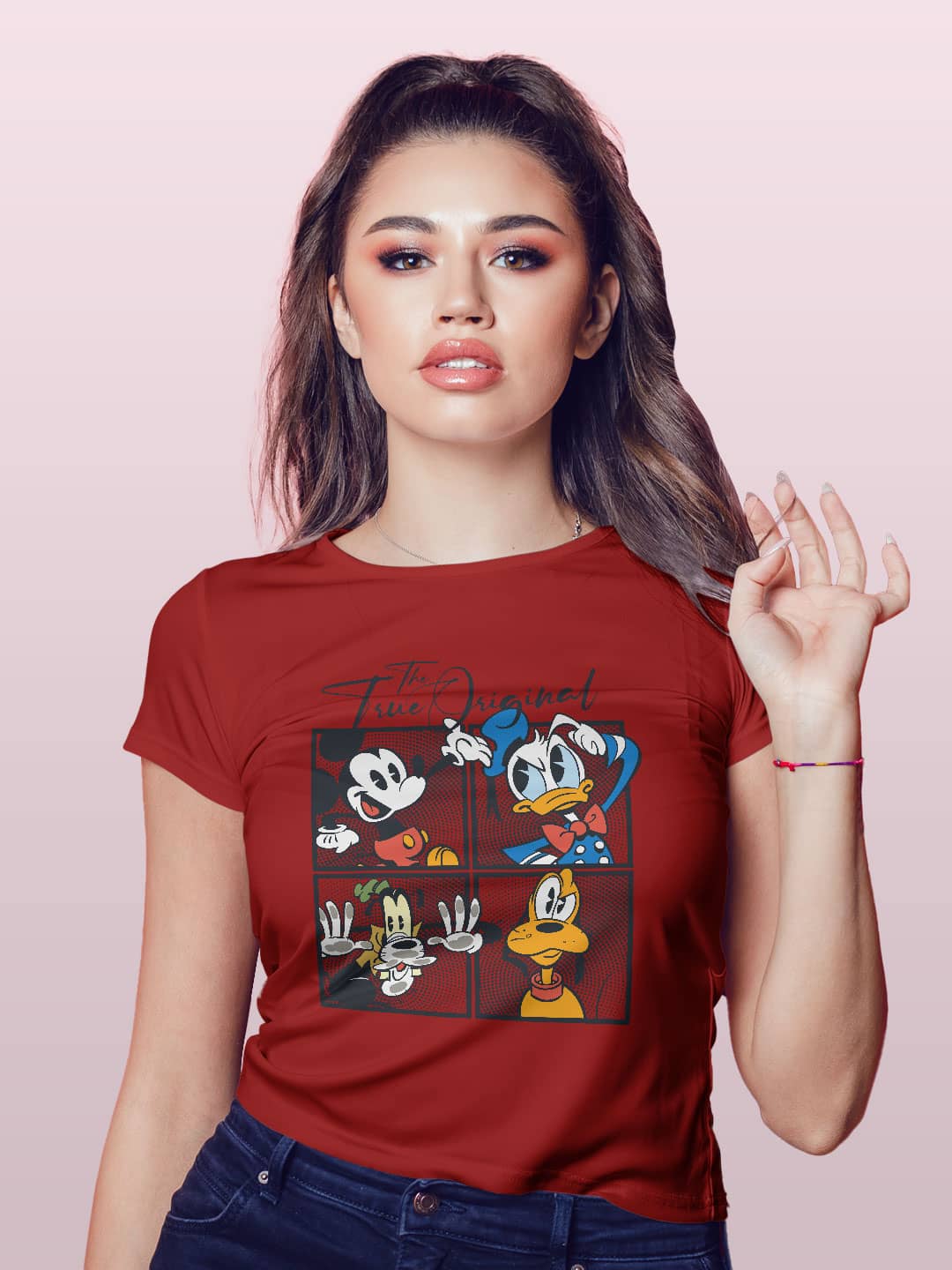 The True Mickey Friends - Womens T-Shirt Red XL