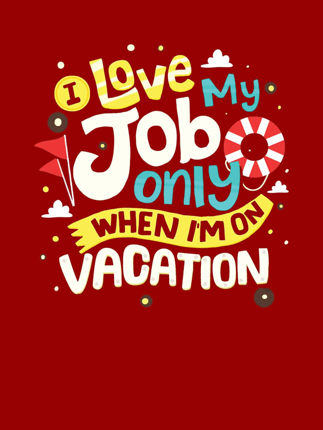 Vacation Mode On - Womens T-Shirt - Regular Fit - Red - Medium