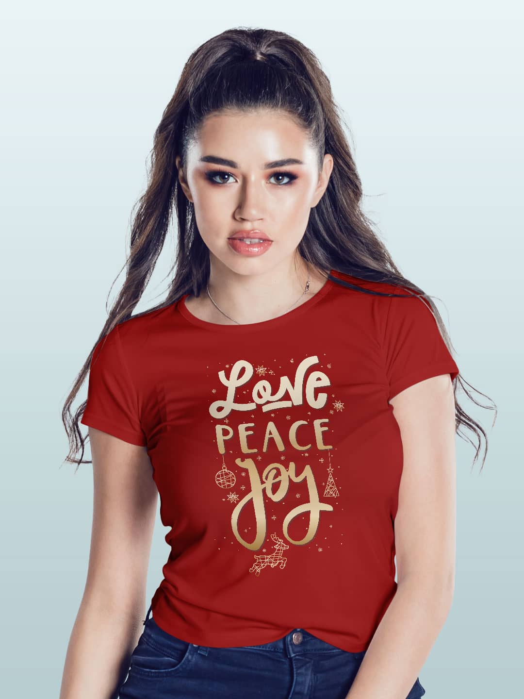 Christmas Love - Womens T-Shirt Red Large