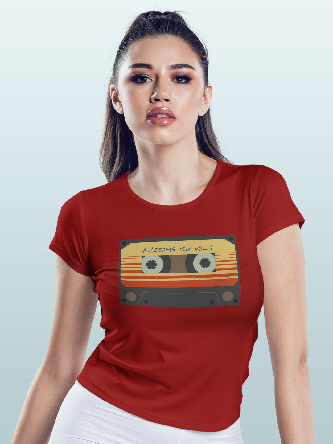 Awesome Mix Tape - Womens T-Shirt Red Medium