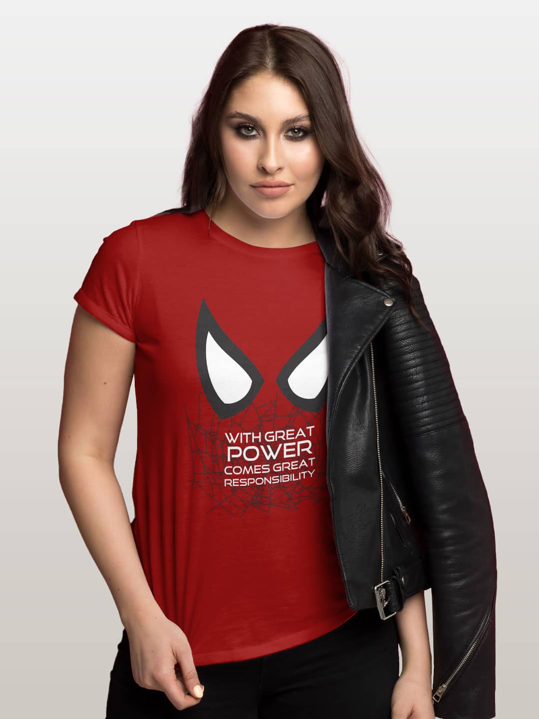 Responsible Spidey - Womens T-Shirt - Regular Fit - Red - Large