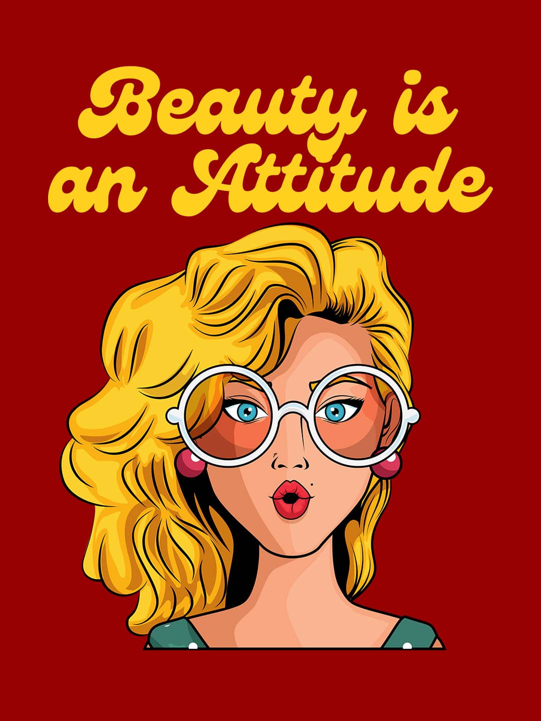 Beauty is an Attitude - Womens T-Shirt Red XL