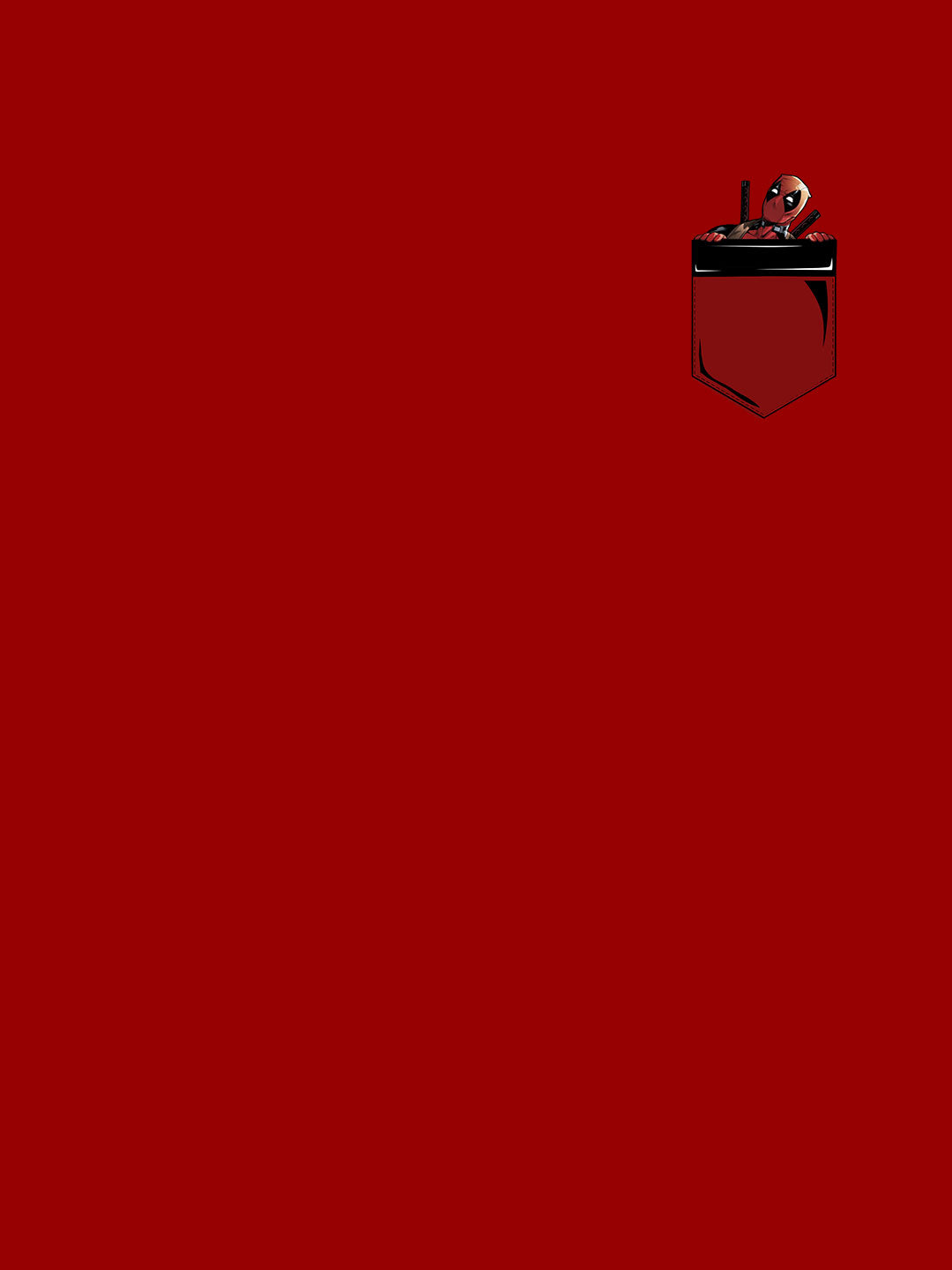 Pocket Deadpool - Womens T-Shirt Red Small