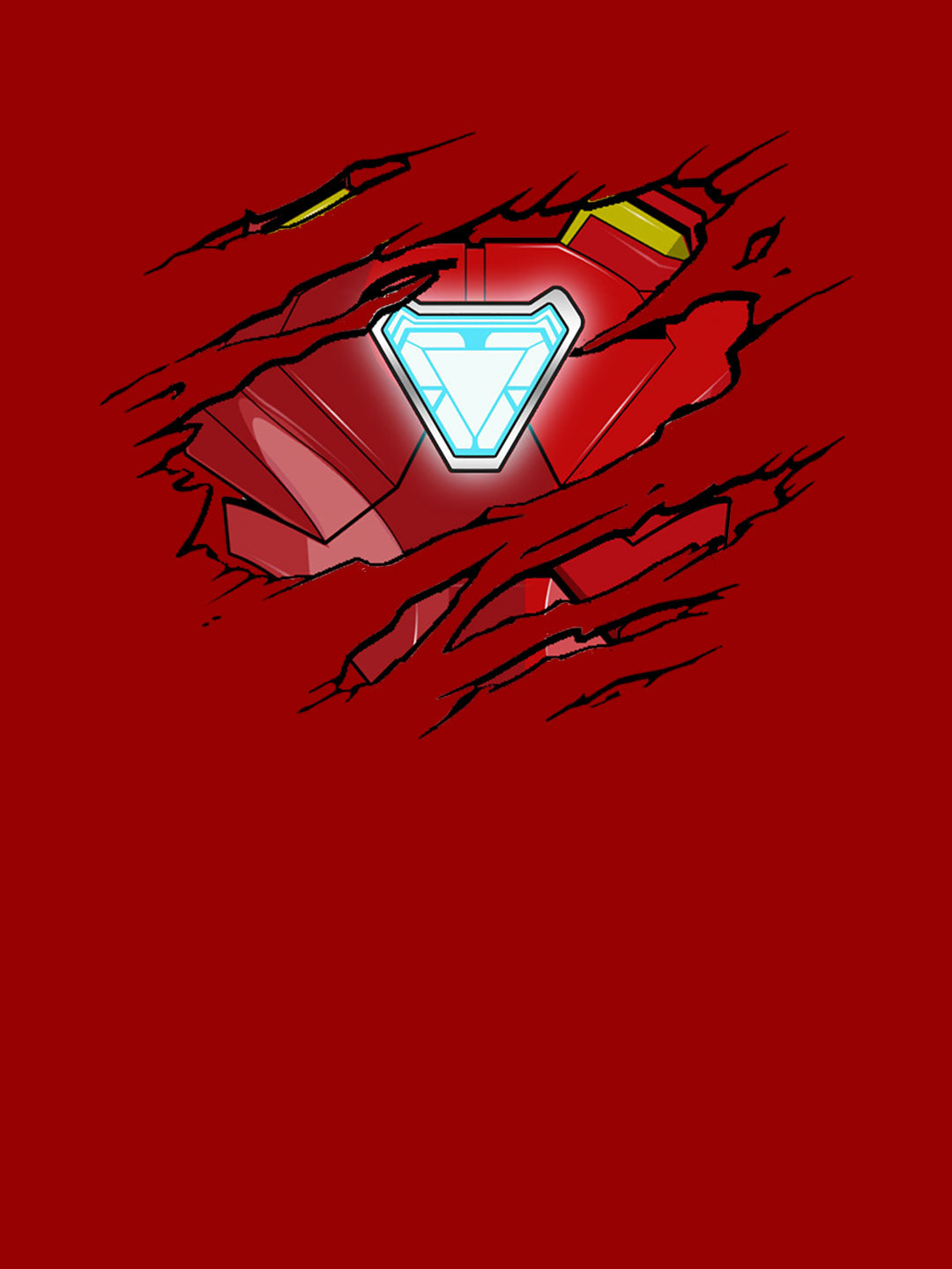 Ripped Iron Man - Womens T-Shirt Red Large