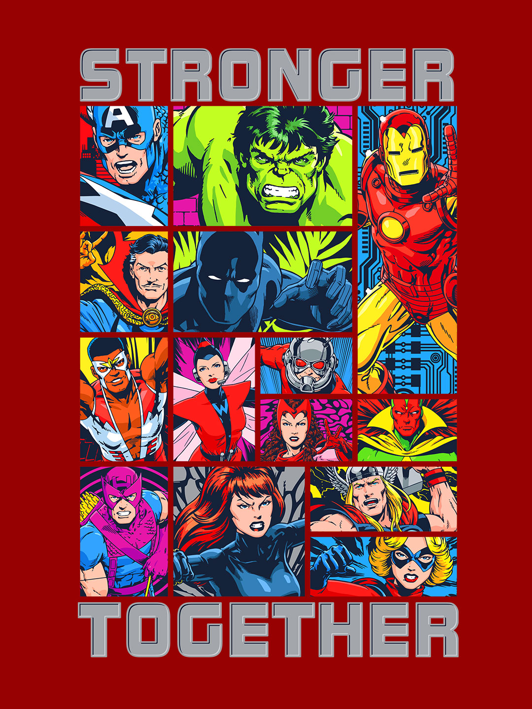 Avengers Stronger Together - Womens T-Shirt Red XXL