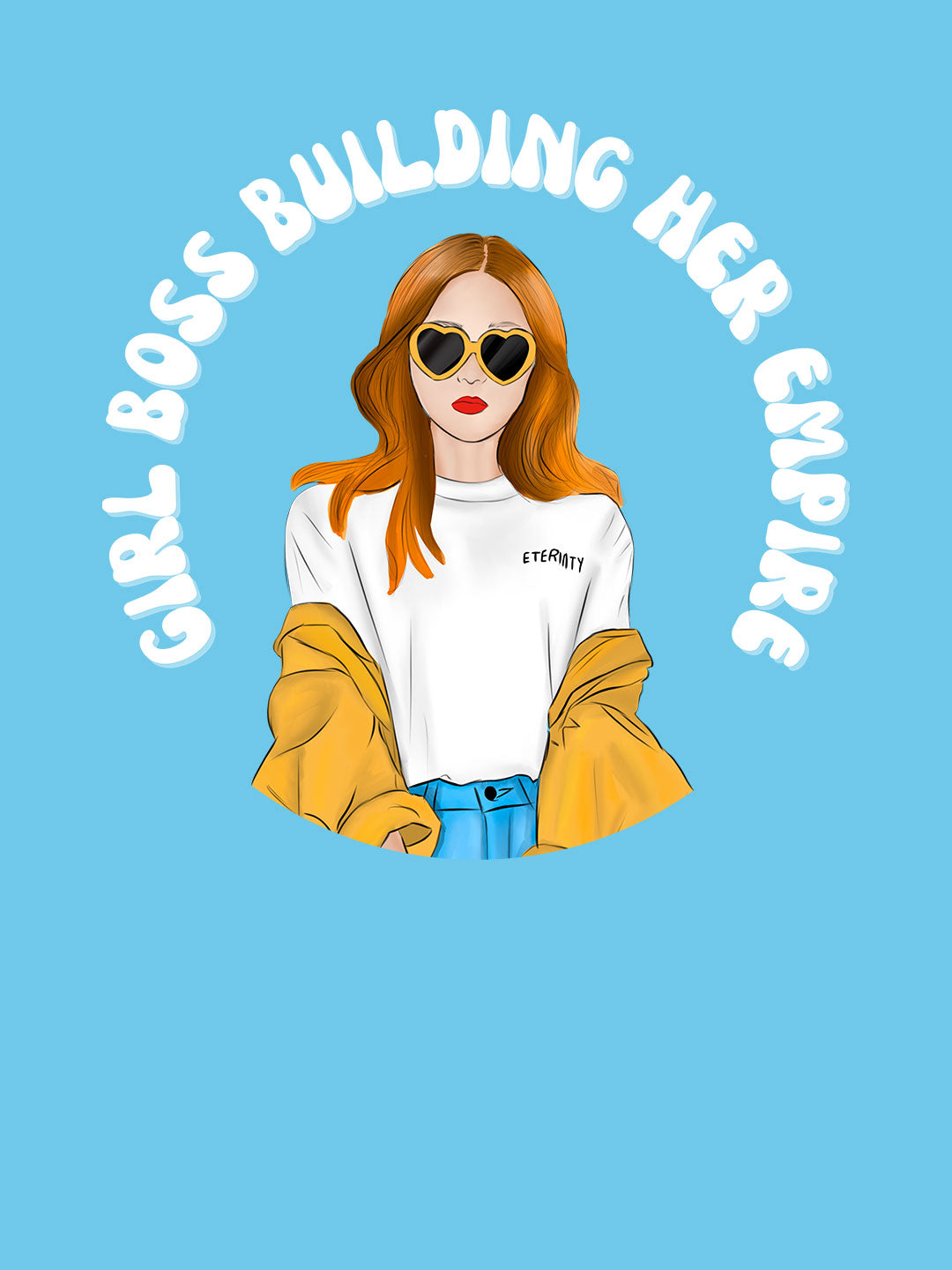 Girl Boss Building Empire - Womens T-Shirt Sky Blue Medium