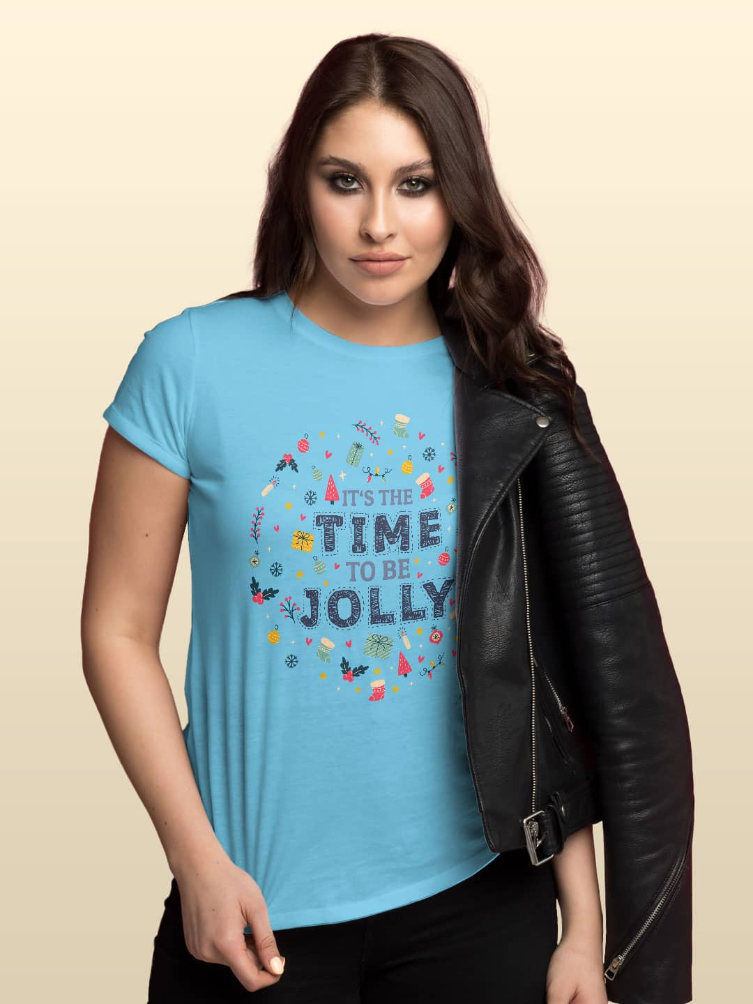 Christmas Time - Womens T-Shirt Sky Blue Medium