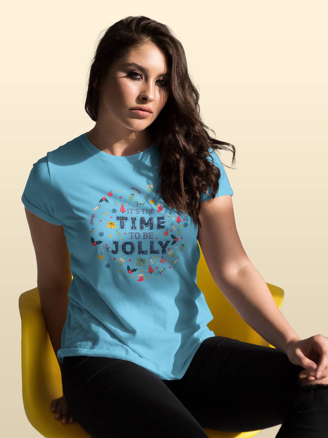 Christmas Time - Womens T-Shirt Sky Blue Medium