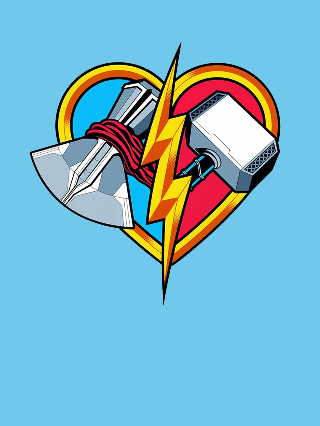 Love and Thunder - Womens T-Shirt Sky Blue XL