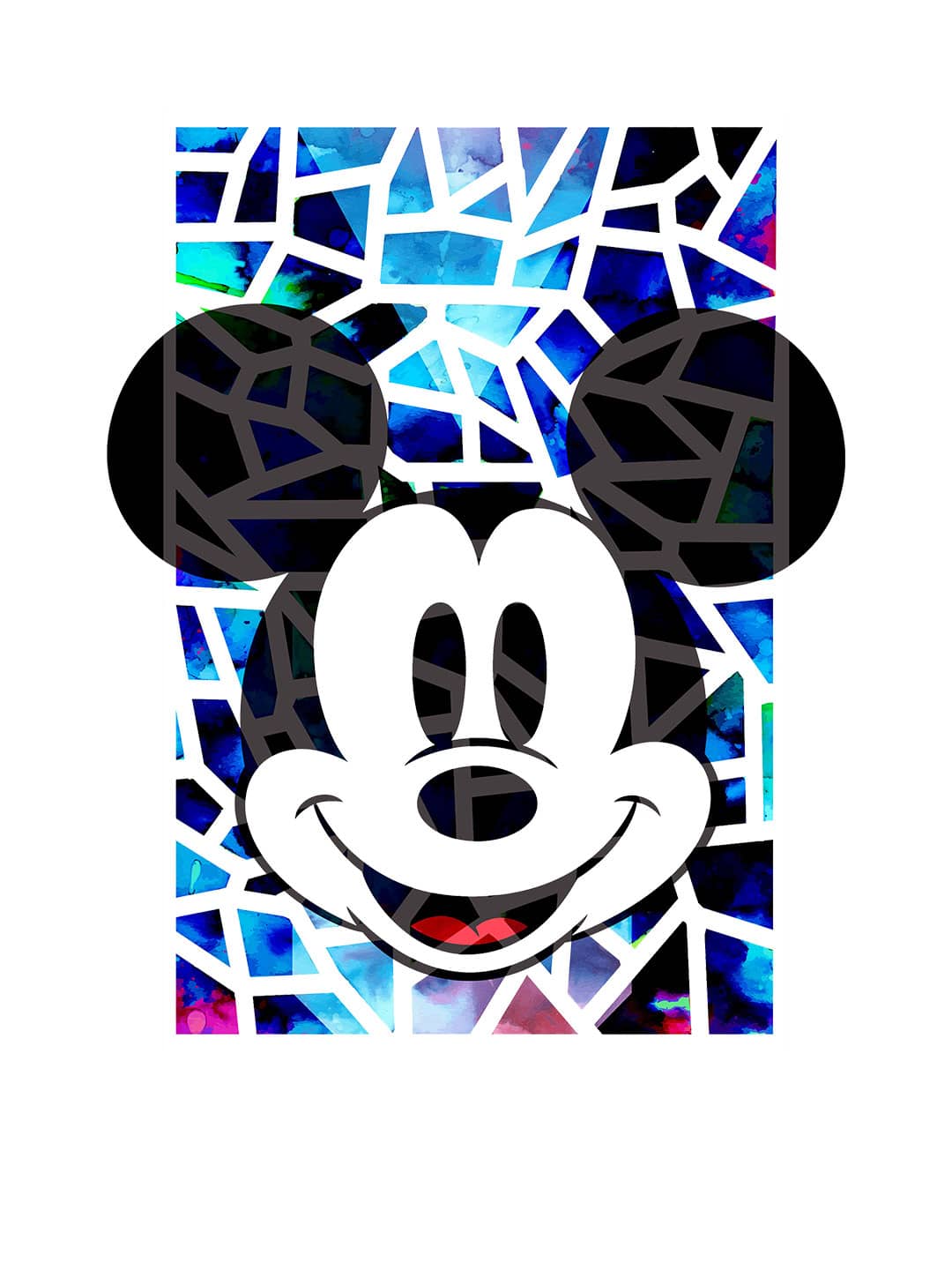 Mickey Mosaic - Womens T-Shirt White XXL