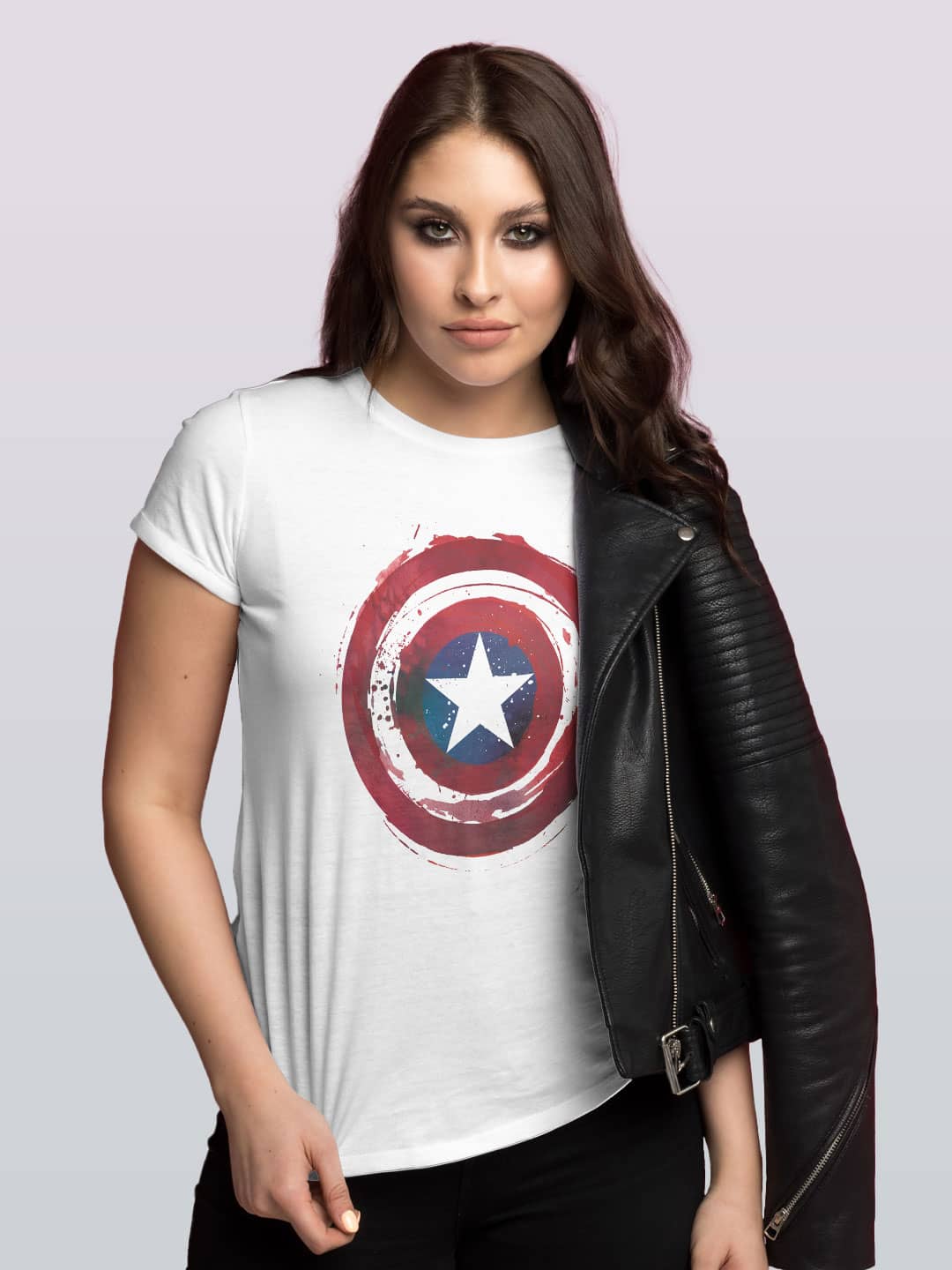 Captains Shield Symbolic - Womens T-Shirt White Medium