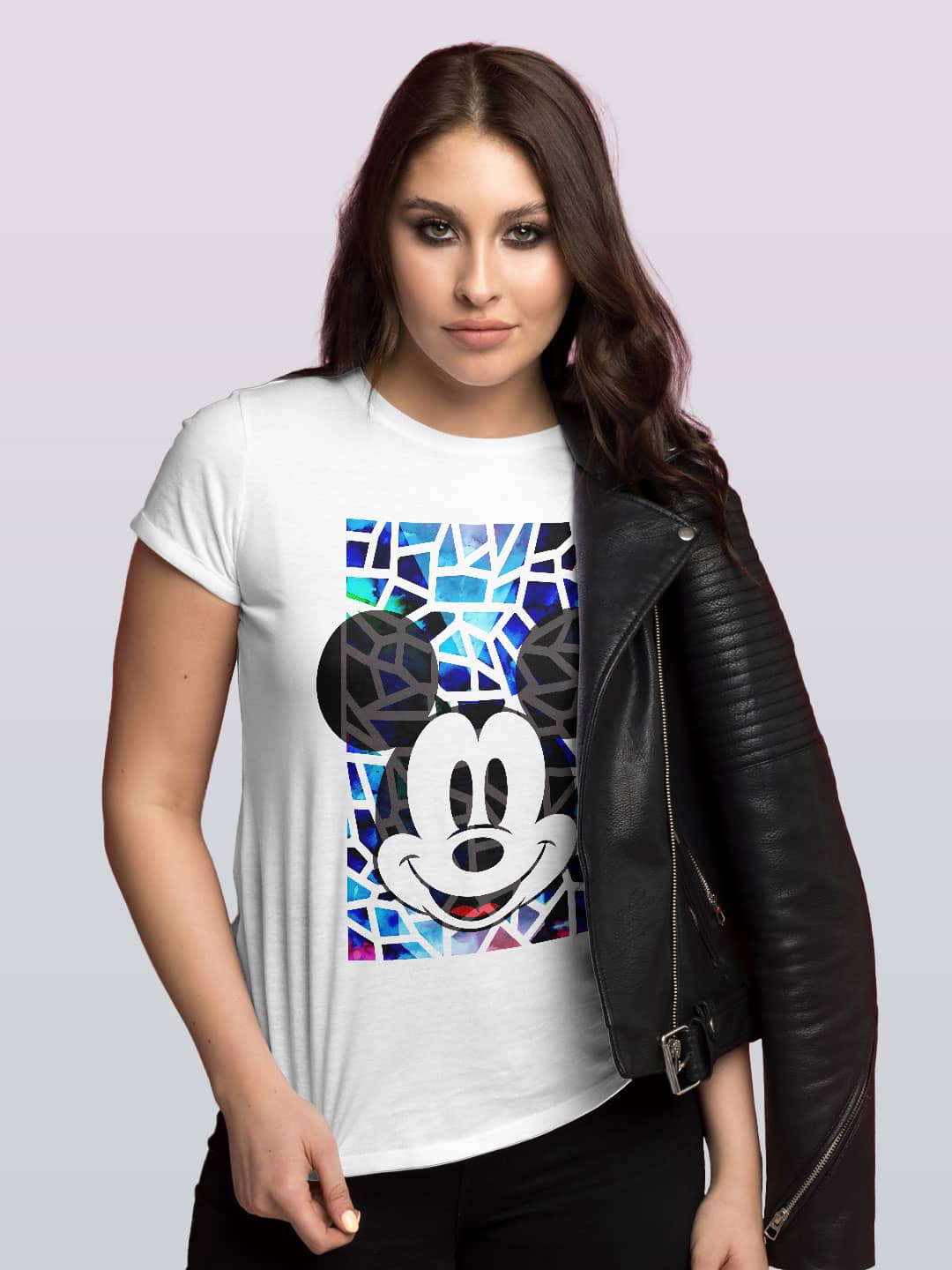 Mickey Mosaic - Womens T-Shirt White XXL