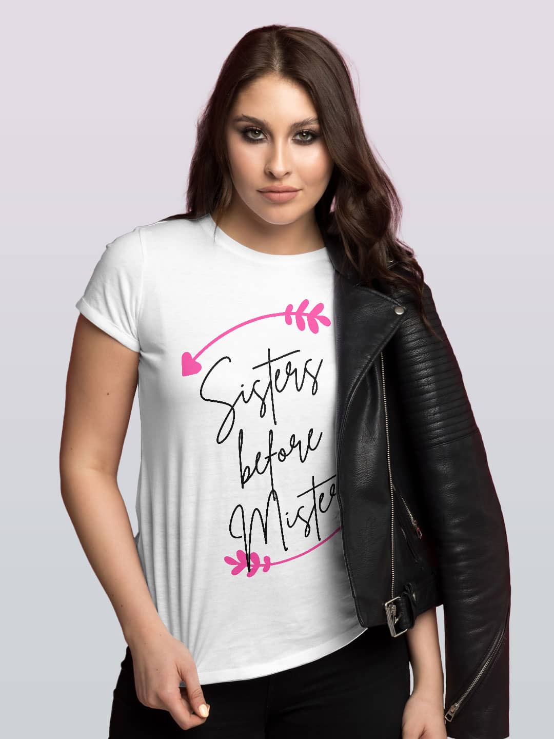 Sisters before Misters - Womens T-Shirt White Medium