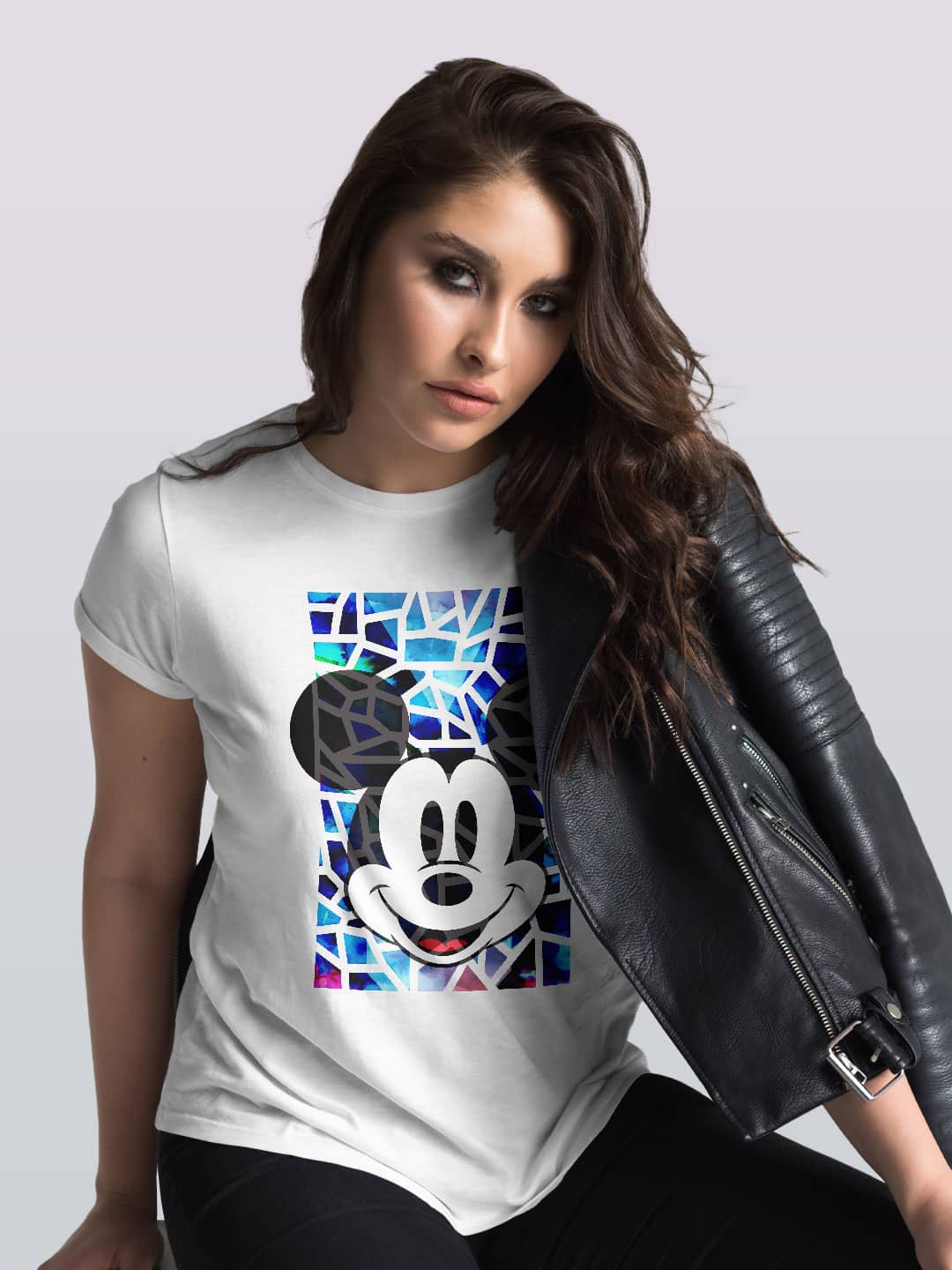 Mickey Mosaic - Womens T-Shirt White XXL