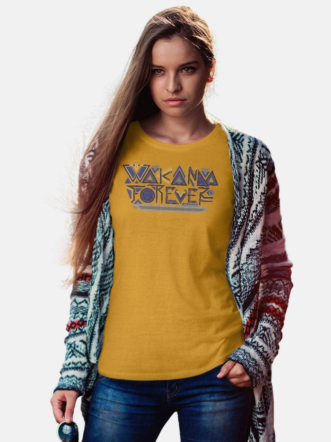 wakandaforevertypoyellow-womenst-shirt-yellow-large