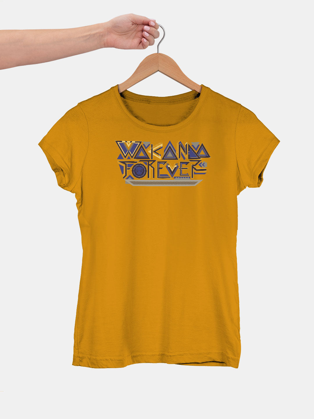 Wakanda Forever Typo - Womens T-Shirt Yellow Large