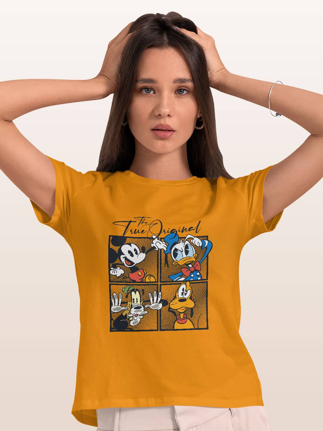 The True Mickey Friends - Womens T-Shirt Yellow XXL