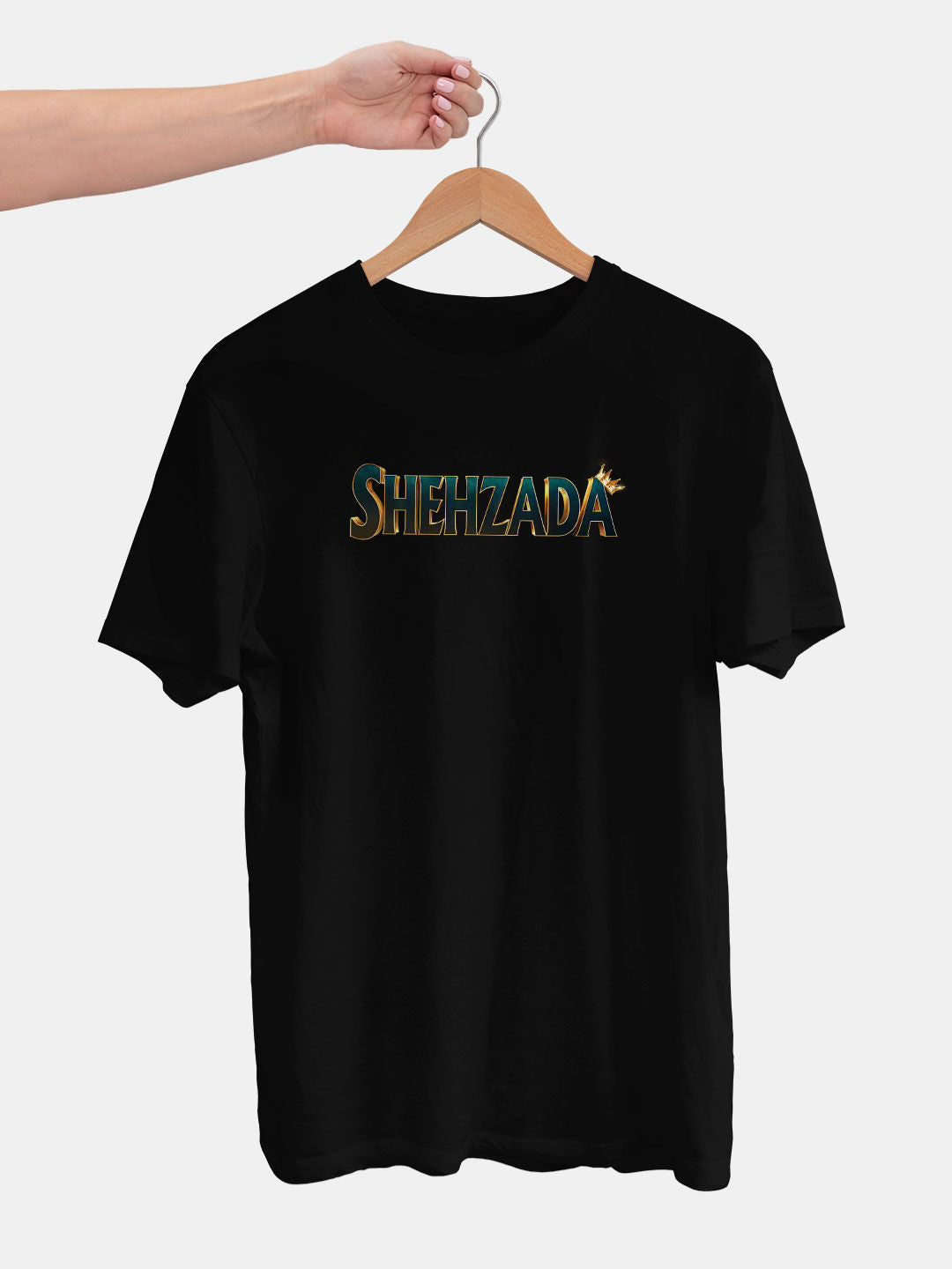 Shehzada Movie Title - Mens T-Shirt - Regular Fit - Black - Small