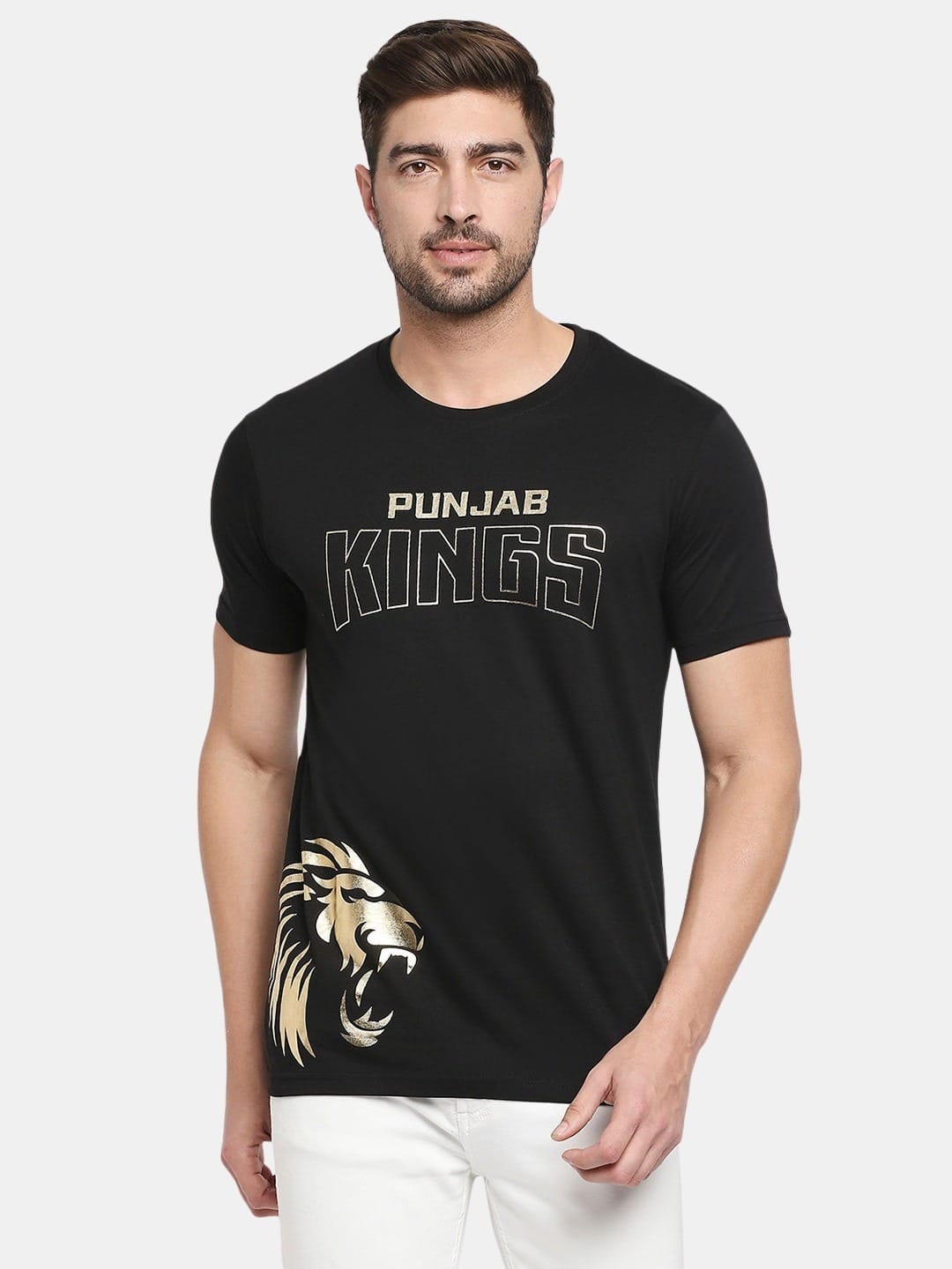 Punjab Kings Golden Lion - Mens T-Shirt Black Small