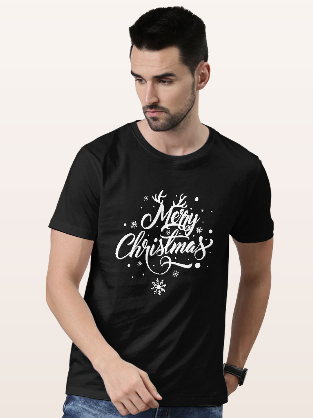 Merry Christmas - Mens T-Shirt Black Medium