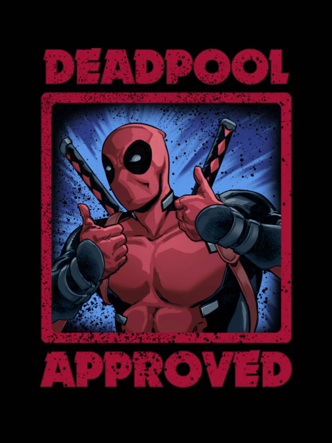 Deadpool Approved - Mens T-Shirt Black Medium