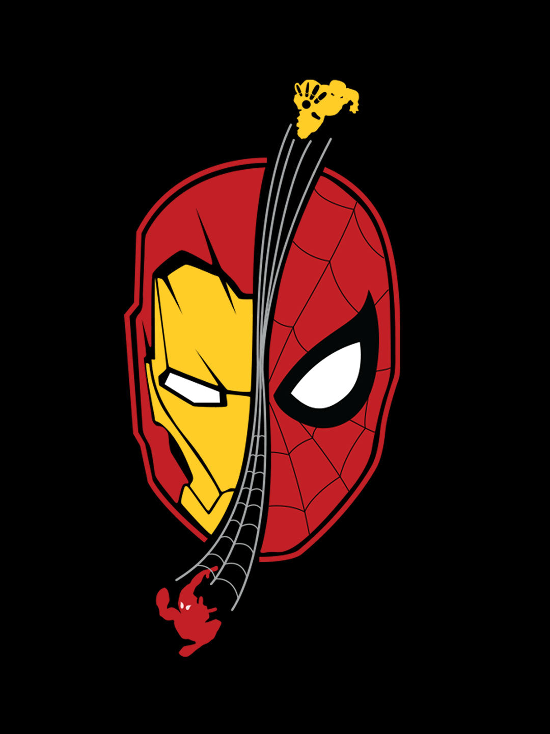 Iron Spidey - Mens T-Shirt Black Medium