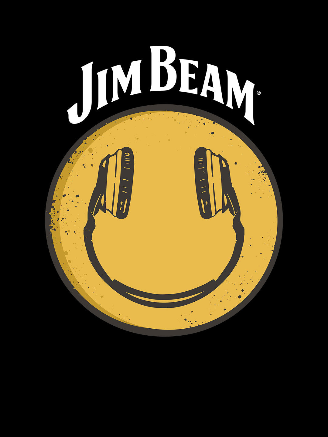Jim Beam Smiley Black - Mens T-Shirt Black XL