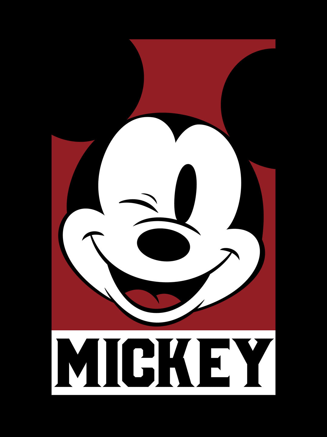 Mickey Mouse Portrait - Mens T-Shirt Black XL