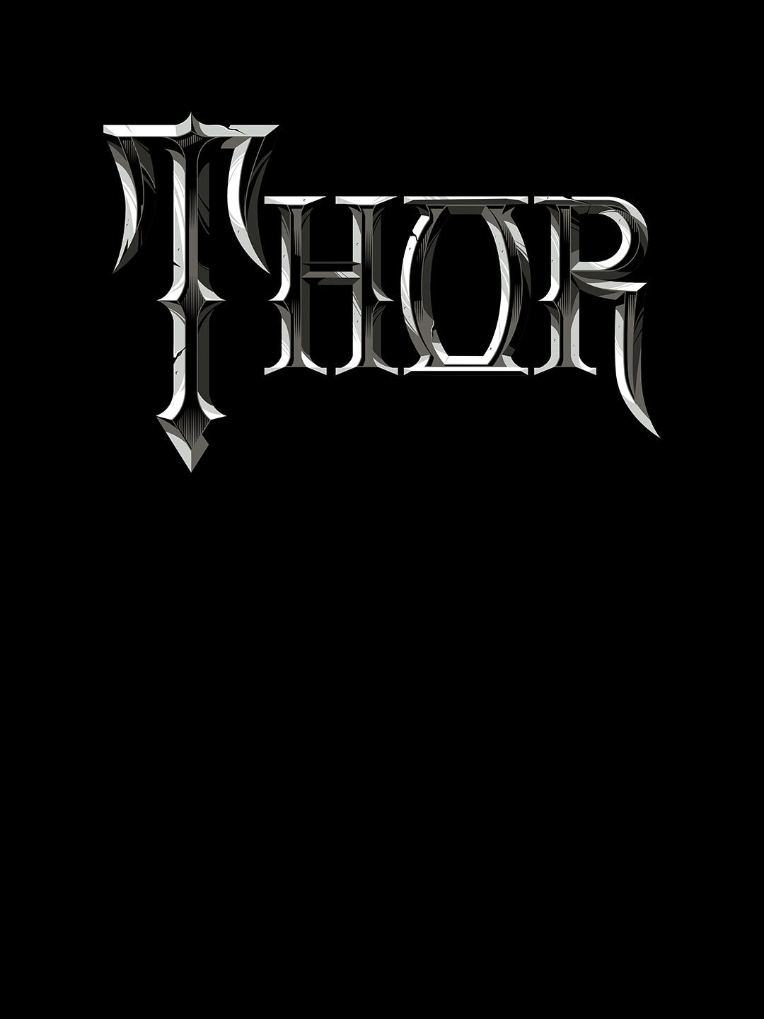 Thor Typo - Mens T-Shirt Black Medium