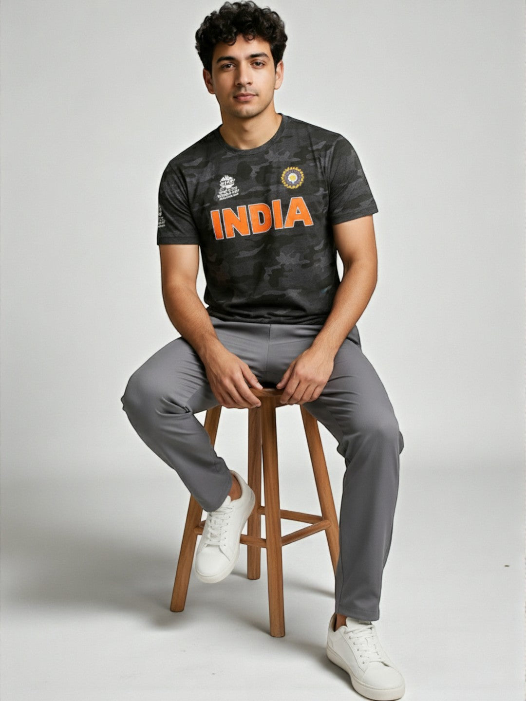 Camo India - Mens T-Shirt Black Small