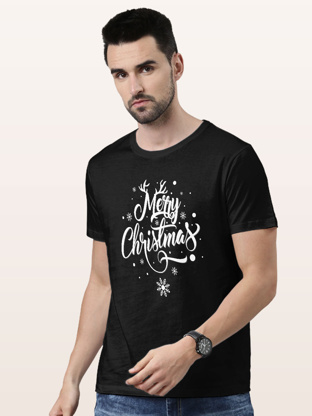Merry Christmas - Mens T-Shirt Black Medium