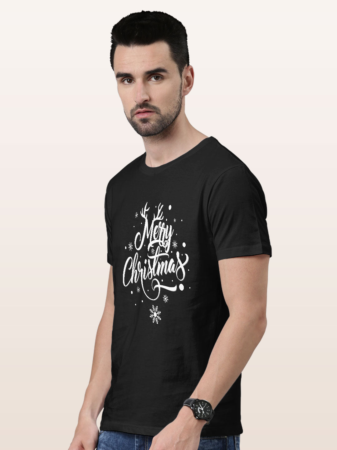 Merry Christmas - Mens T-Shirt Black Medium