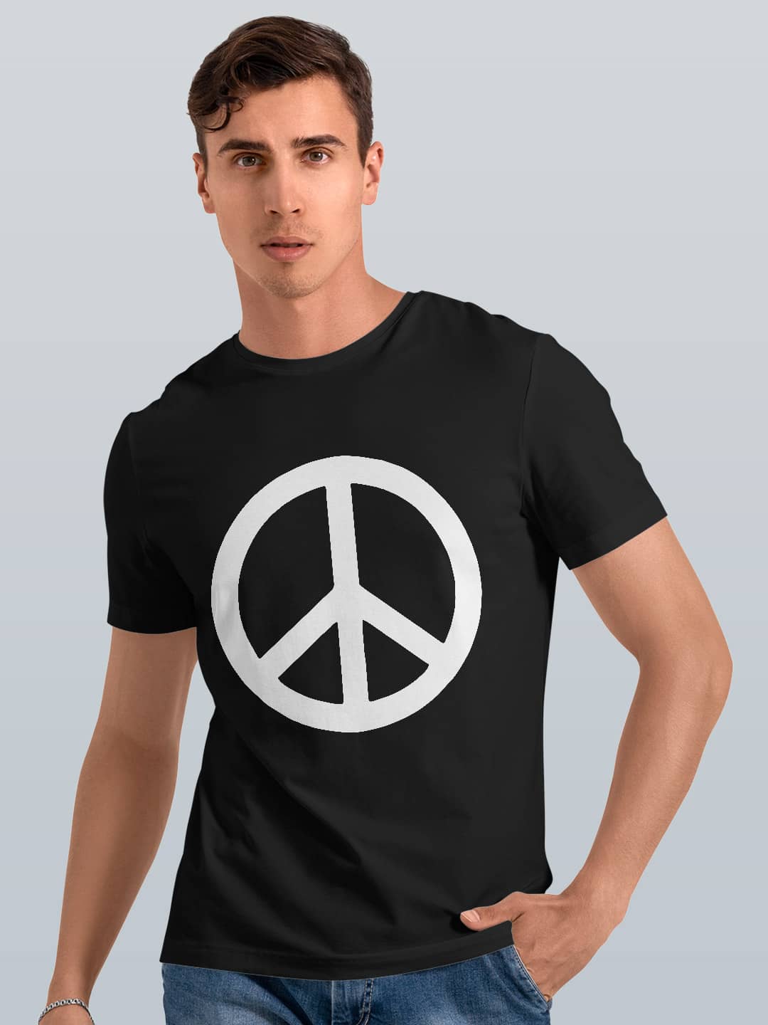 Symbol of Peace - Mens T-Shirt - Regular Fit - Black - Medium
