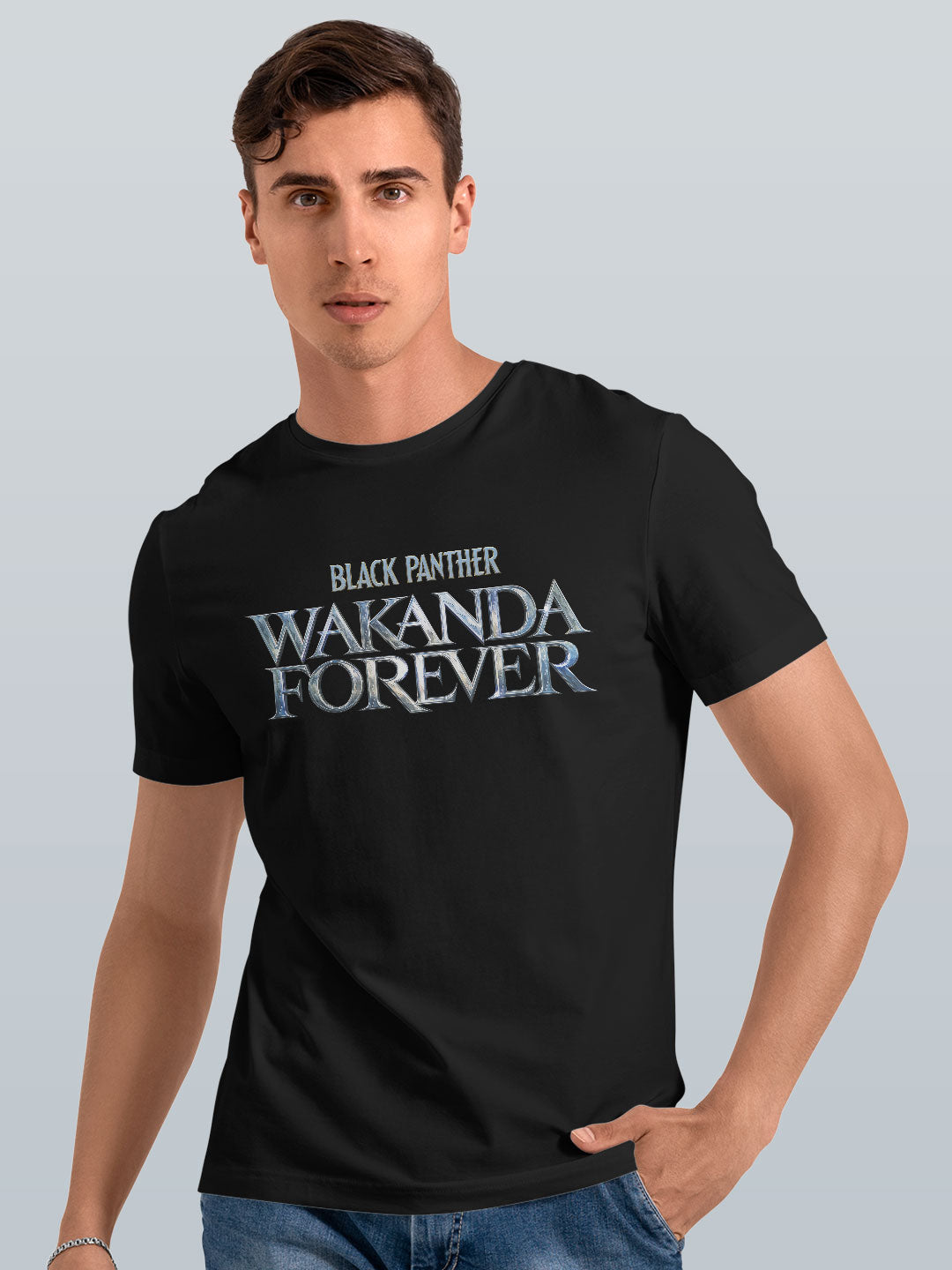 wakandaforeverlogogrey-menst-shirt-black-medium