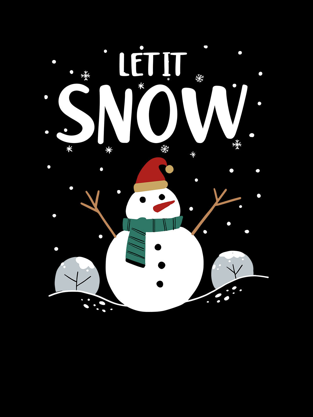 Let it Snow - Mens T-Shirt Black XXL