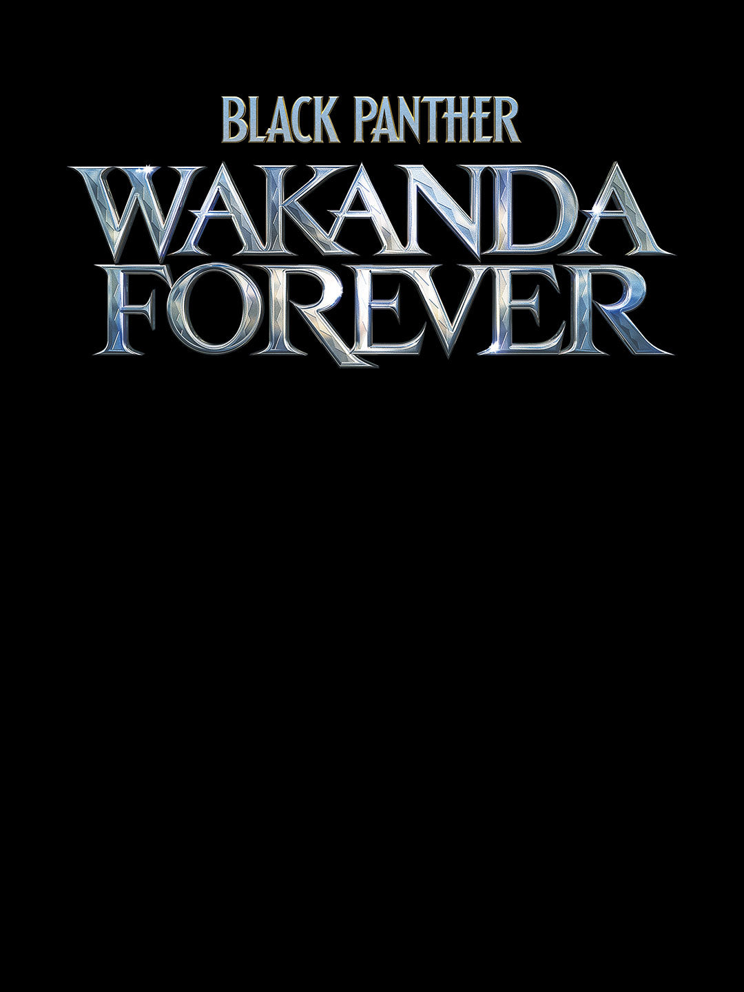 Wakanda Forever Logo Grey - Mens T-Shirt Black Medium