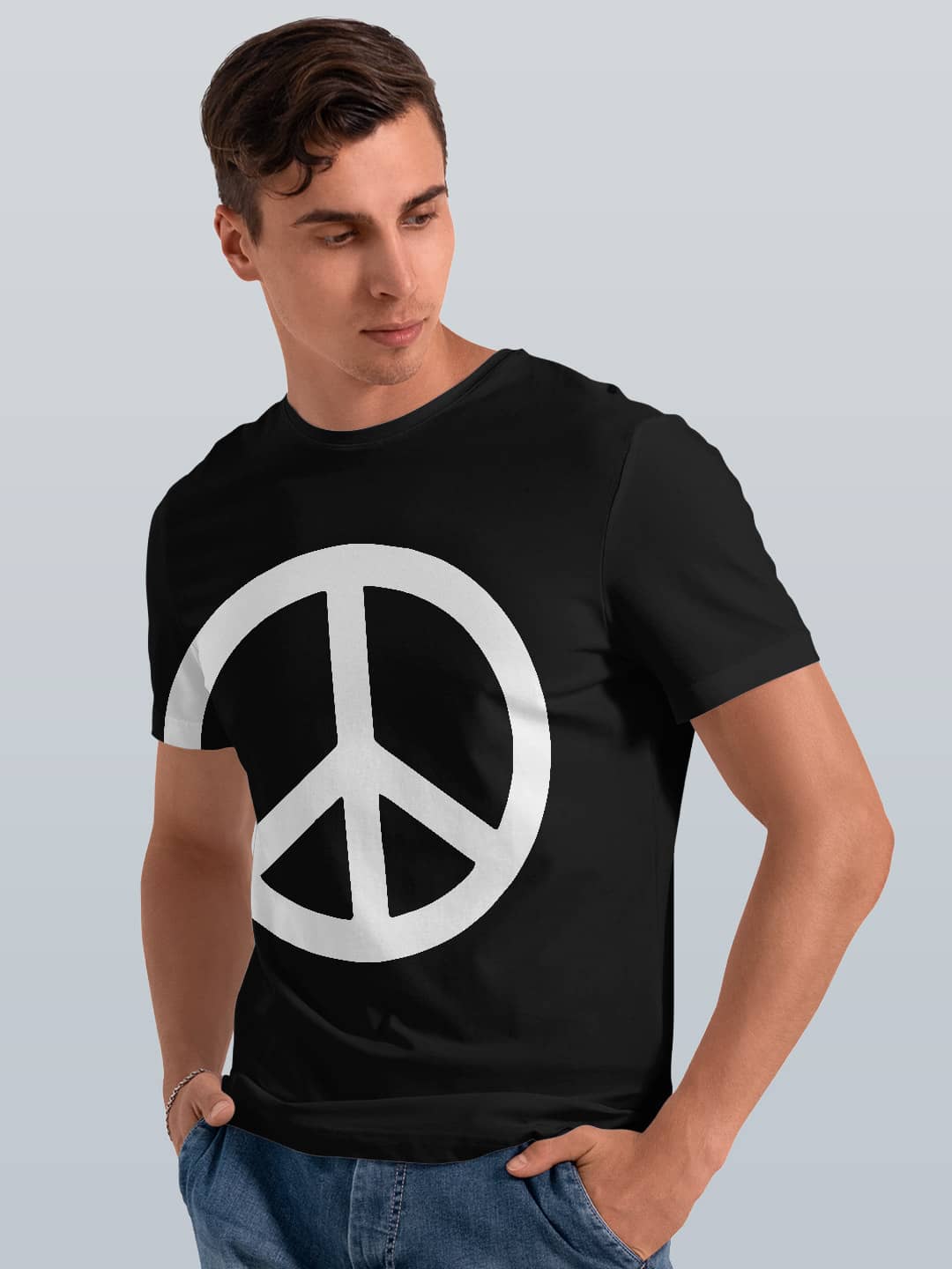 Symbol of Peace - Mens T-Shirt - Regular Fit - Black - Medium