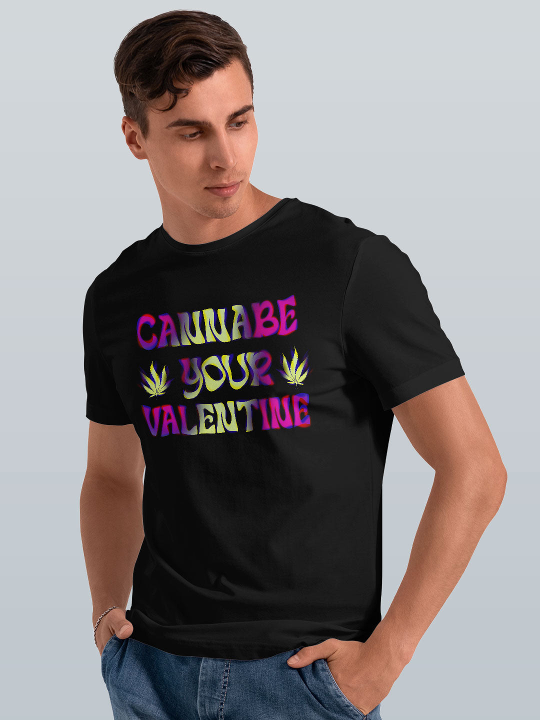 Valentine Cannabe - Mens T-Shirt Black XL